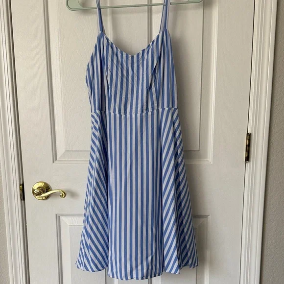 Old Navy Blue and White Striped Dress - Picture 1 of 5